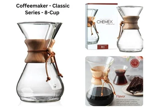 2. Chemex Pour-Over Glass Coffeemaker - Classic Series - 8-Cup - Exclusive Packaging