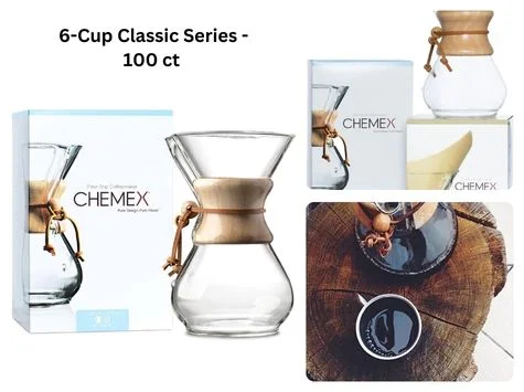 4. CHEMEX Bundle - 6-Cup Classic Series - 100 ct Square Filters: