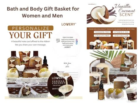 Bath and Body Gift Basket for Women and Men use,